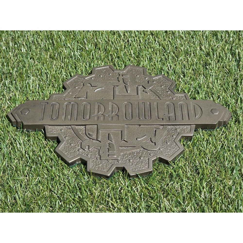 Walt Disney Parks Tomorrowland Plaque Sign Replica 11.5"x7.75" Felt Backing